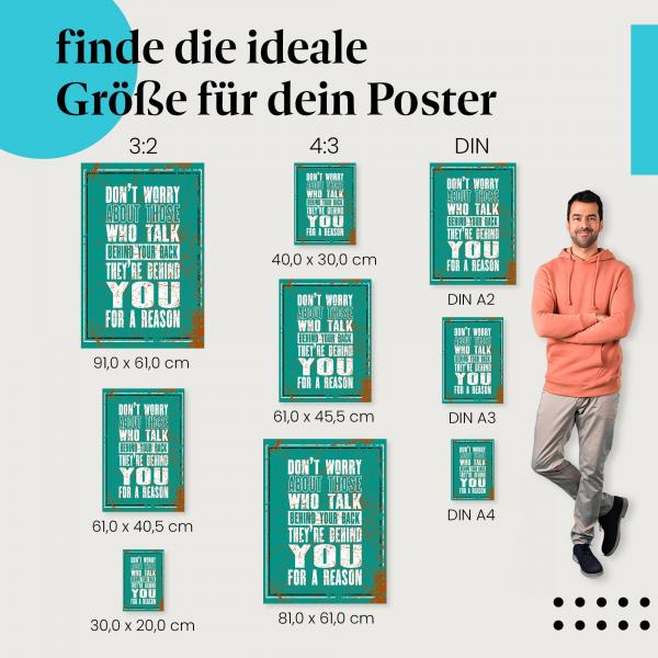 "Don't worry about those who talk behind your back...": Poster für mehr Selbstvertrauen