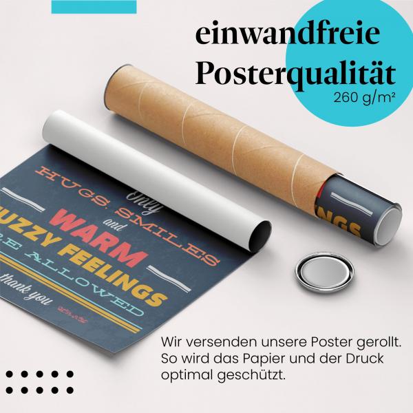 "Gute Laune Zone": Gerolltes Poster, Spruch.