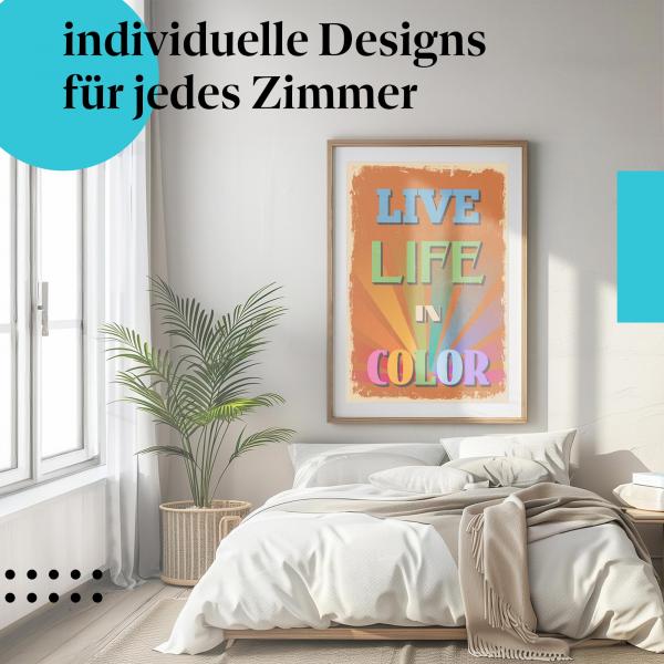 Schlafzimmer Deko: Farbe mit "Vintage Poster"