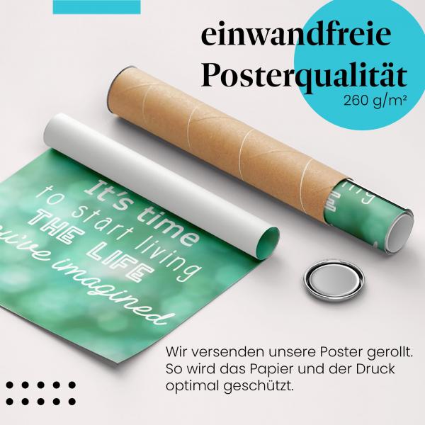 Gerolltes Poster "Verwirkliche deine Träume" - Motivation & Inspiration, sicher verpackt.