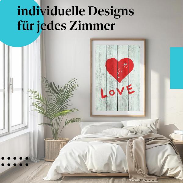 Schlafzimmer Deko: "Liebe" Poster - Für alle, die Romantik & Liebe zeigen wollen.