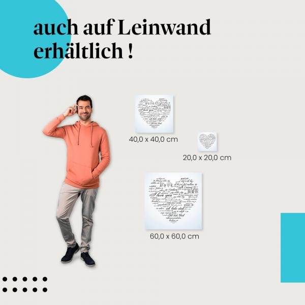 "Ich liebe dich": Leinwandbild. Sprachen, Schriftzug.