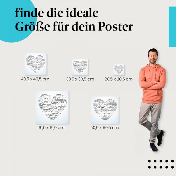 Liebe, Poster: "Ich liebe dich", Sprachen, Schriftzug.