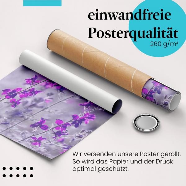 Gerolltes Poster "Lila Blüten" - Frühlingshafte Leichtigkeit, sicher verpackt.