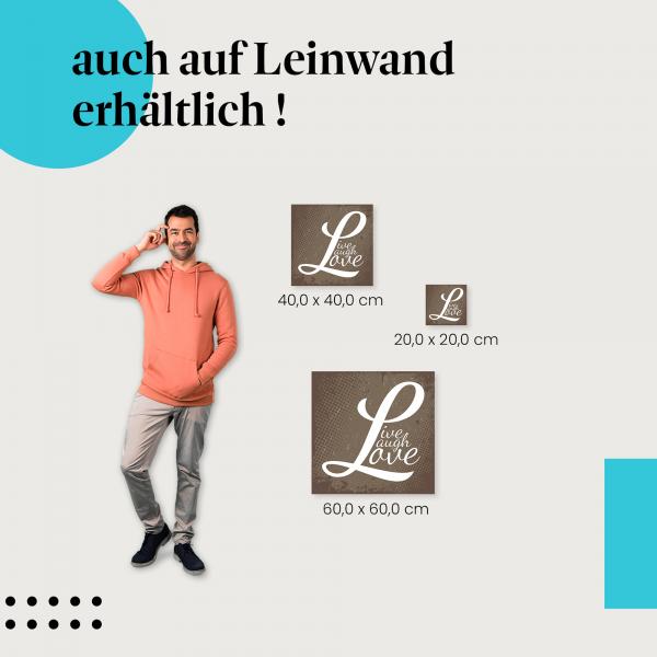 "Live Laugh Love": Leinwandbild. Schriftzug, Vintage.