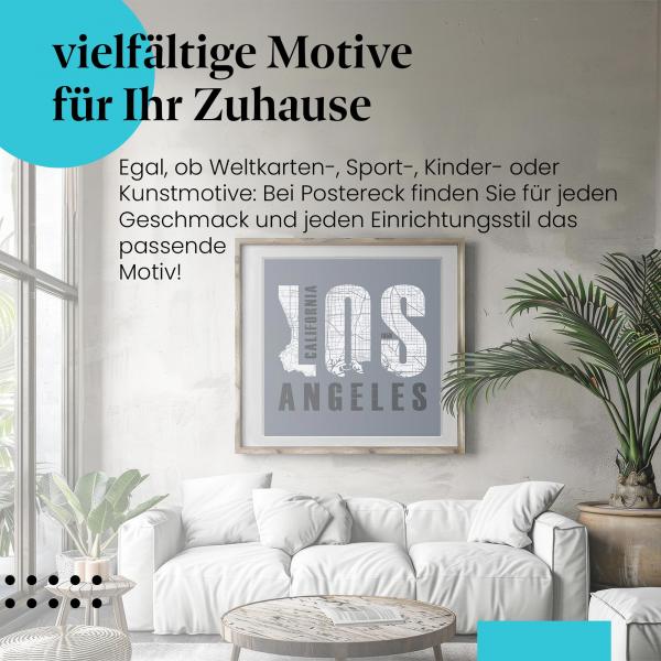 "Los Angeles": Typo-Poster mit Stadtplan - ideal für Kalifornien-Fans!