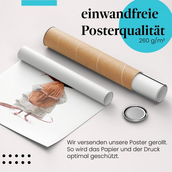 Gerolltes Poster "Maus" - Tier & Freude, sicher verpackt.