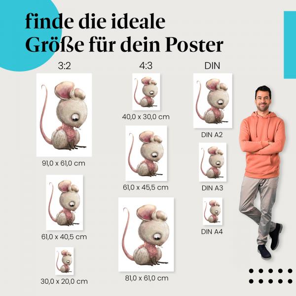 Maus, Poster: Rosa Pullover, Kinder.