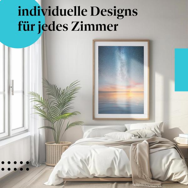 Schlafzimmer Deko: "Milchstraße" Poster: Der Sternenhimmel - perfekt zum Träumen & Entspannen.