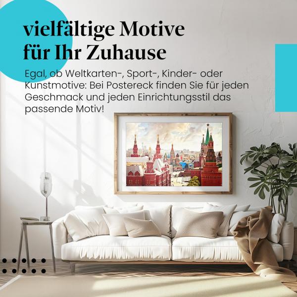 Dieses Leinwandbild mit dem Roten Platz ist ein Hingucker und bringt russische Geschichte und Kultur in Ihr Zuhause.