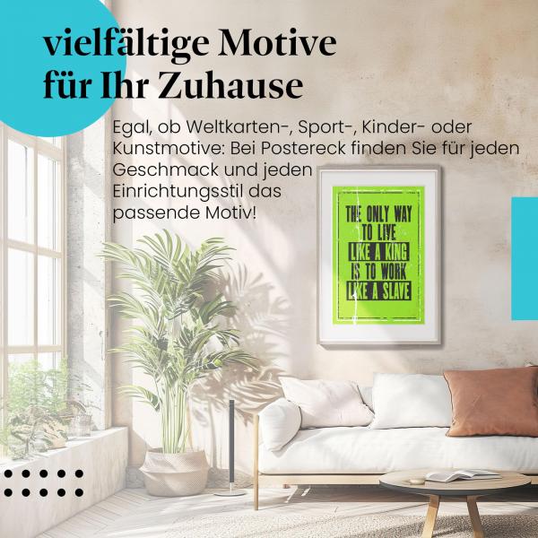 Stylisches Leinwandbild: Motivationsspruch zum Einsatz für den eigenen Erfolg.