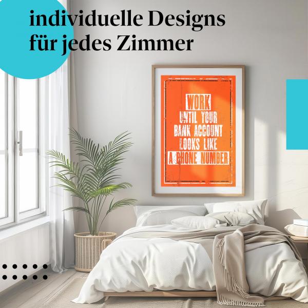 Schlafzimmer Deko: Humor mit "Geld" Poster