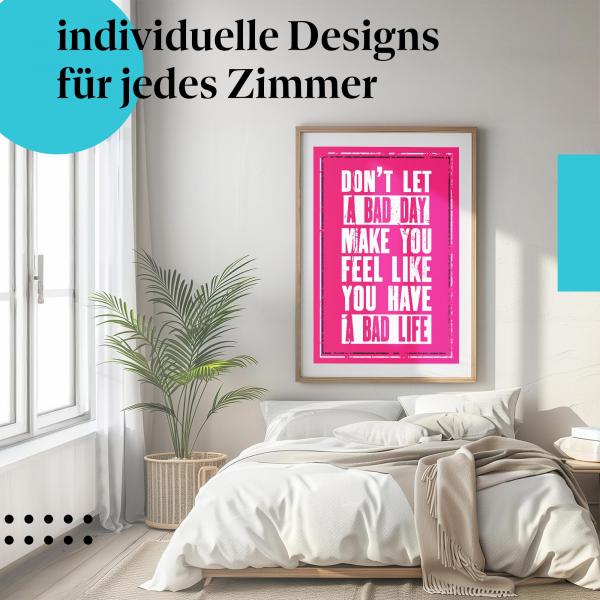 Schlafzimmer Deko: Positivität mit "Motivation" Poster