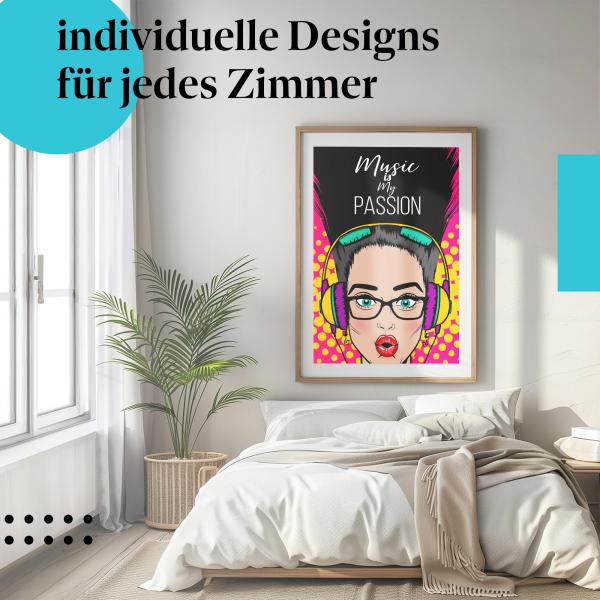 Schlafzimmer Deko: Musik mit "Pop Art Girl" Poster