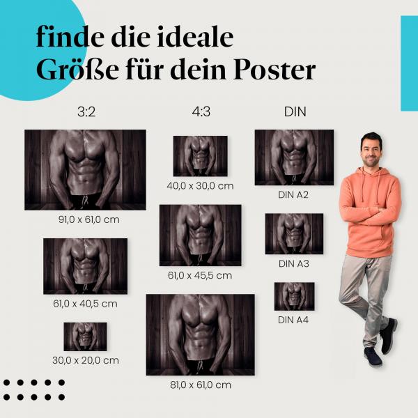 "Definierter Oberkörper": Poster - Muskelmann & Fitness