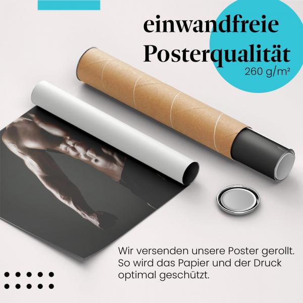 Gerolltes Poster "Muskelkraft". Fitness & Ausdauer, sicher verpackt.