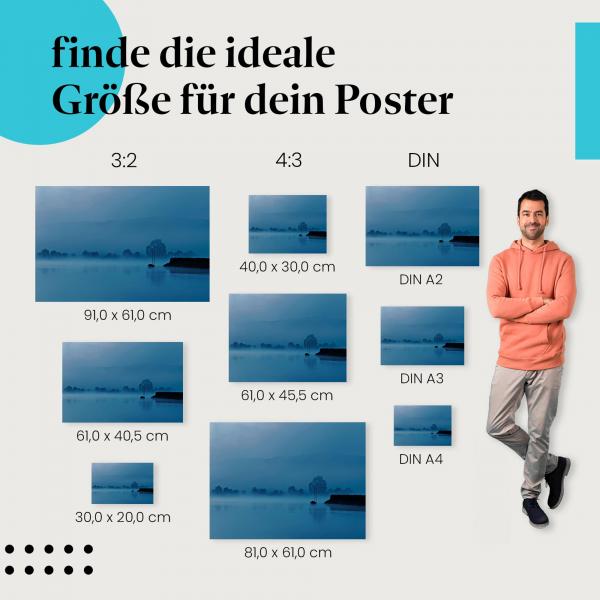 "Mystische Nebelstimmung am See": Poster - Ruhe & friedliche Stimmung