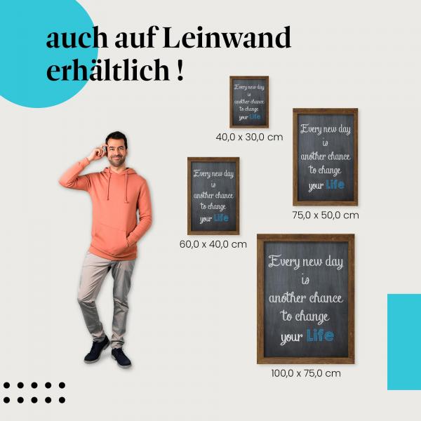 "Jeder Tag eine neue Chance" Leinwandbild: Ein Aufruf zur positiven Veränderung