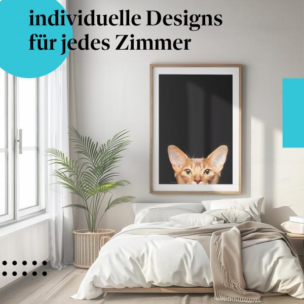 Schlafzimmer Deko: "Katze" Poster: Ein Hauch von Mystik - perfekt für Katzenliebhaber.