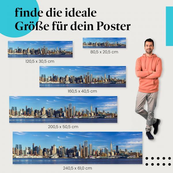 New York City, Poster: Skyline, Wahrzeichen, Panorama.