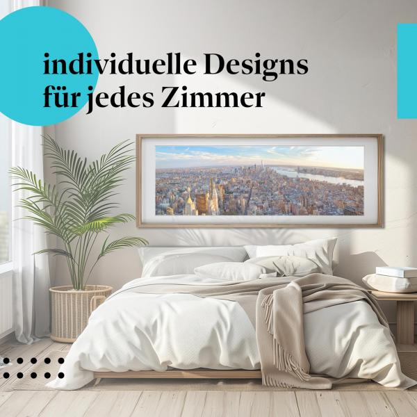 Schlafzimmer Deko: New York mit "Panorama" Poster