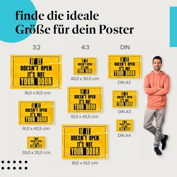 "Öffnet es sich nicht, ist es nicht deine Tür": Poster - Motivation & Chancen