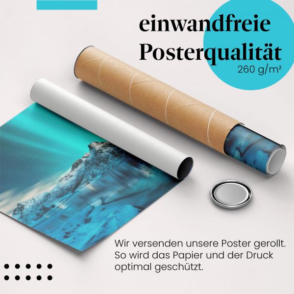 Gerolltes Poster "Nordlichter" - Faszinierende Aurora, sicher verpackt.