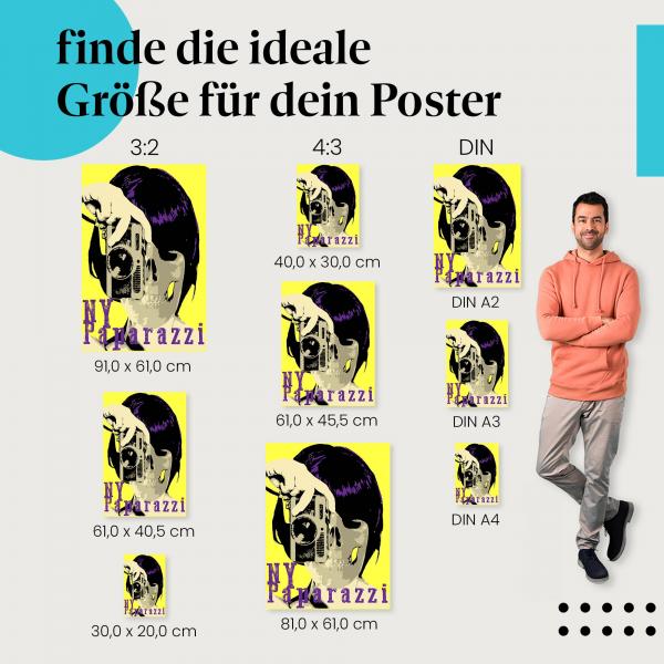 "Totenkopf mit Kamera" Poster - finde deine ideale Grösse für deine Kritik an der Glamourwelt!