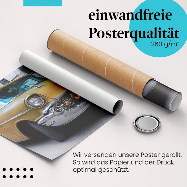 Gerolltes Poster "Oldtimer". Kubanisches Flair, sicher verpackt.