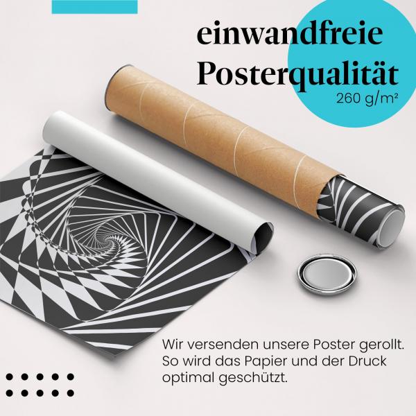 Gerolltes Poster "Optische Täuschung". Faszinierendes Design, sicher verpackt.