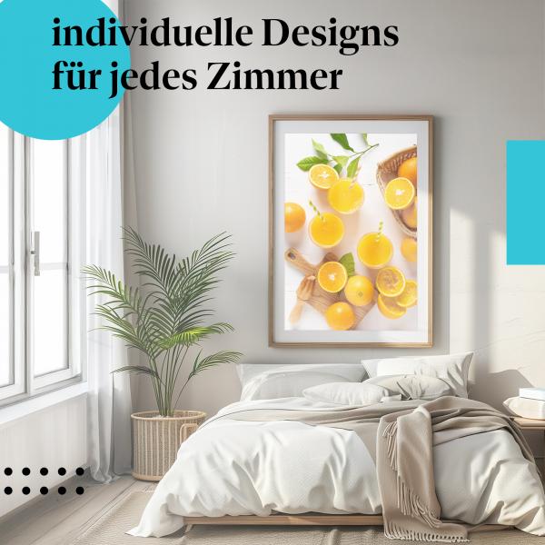 Schlafzimmer Deko: "Orangensaft" Poster - Fruchtig & frisch - perfekt für Ihre Küche.