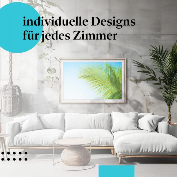 Schlafzimmer Deko: "Palme" Poster - Tropisches Flair & Entspannung - perfekt fürs Schlafzimmer.