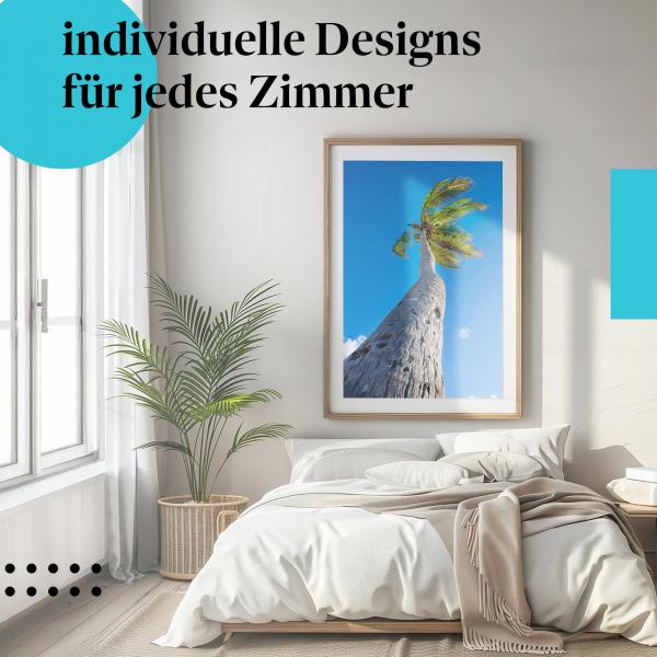 Schlafzimmer Deko: "Palme" Poster: Urlaubsfeeling & Sommer - perfekt fürs Schlafzimmer.