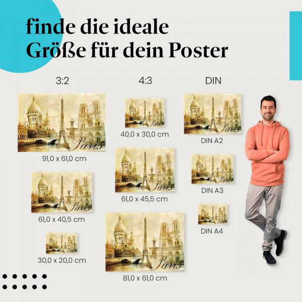 Paris Poster: Stadt der Liebe - jetzt Postergröße wählen.