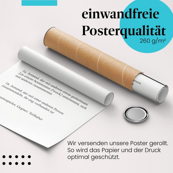 Gerolltes Poster "Partner". Begriffe & Bedeutung, sicher verpackt.