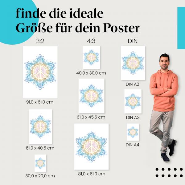 "Mandala Peace" Poster - finde deine passende Größe und bringe Harmonie in deine vier Wände!