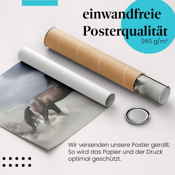 Gerolltes Poster "Wildpferd" - Energie & Eleganz, sicher verpackt.