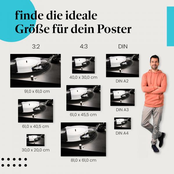 Plattenspieler Poster: Retro Musik - jetzt Poster bestellen!