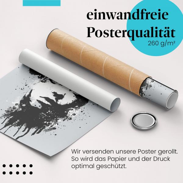 Gerolltes Poster "Abstraktes Portrait" - Stilvolles Design, sicher verpackt.