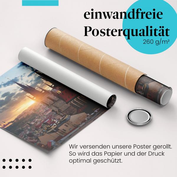 Gerolltes Poster "Prager Altstadt" - Prager Panorama, sicher verpackt.