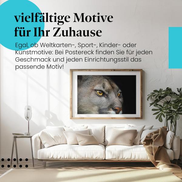 Leinwandbild "Puma": Intensiver Blick, Wildheit & Eleganz - beeindruckend!