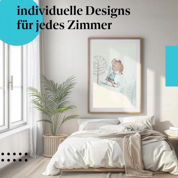 Schlafzimmer Deko: "Winter" Poster - Für alle, die den Winter lieben - perfekt fürs Schlafzimmer.