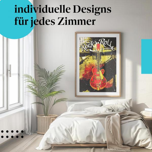 "Rock'n'Roll Sound" Poster. Für alle Rock'n'Roll Fans - auch im Schlafzimmer ein Hingucker!