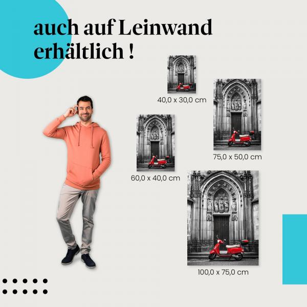 Roller: Leinwandbild. Rot, Kirche, Kontrast.