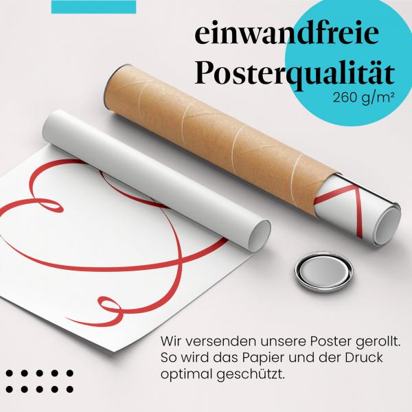 Gerolltes Poster "Ewig verbunden". Liebe & Zweisamkeit, sicher verpackt.