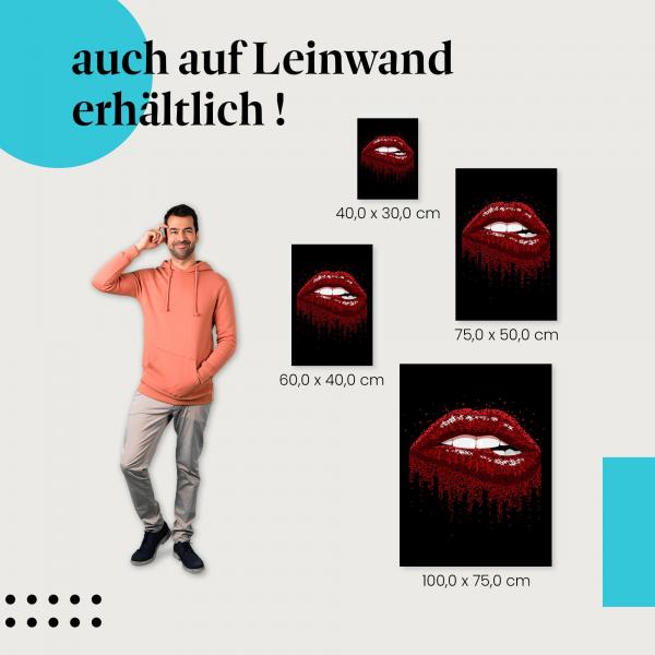 "Glitzernde Lippen" Leinwandbild: Verschiedene Größen - finde deine passende Deko!