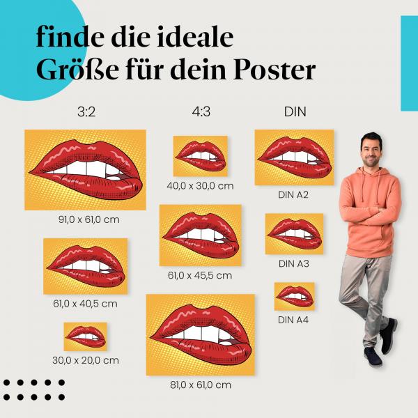 "Verführerische rote Lippen": Poster - Rote Lippen & Pop Art