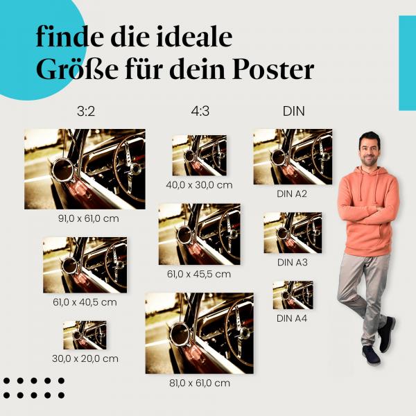 Welches Posterformat passt zu dir? Entdecke jetzt Oldtimer-Poster in vielen Größen!