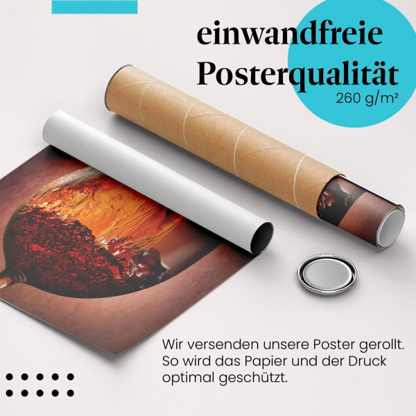 Gerolltes Poster "Rotwein" - Stimmungsvolles Motiv, sicher verpackt.