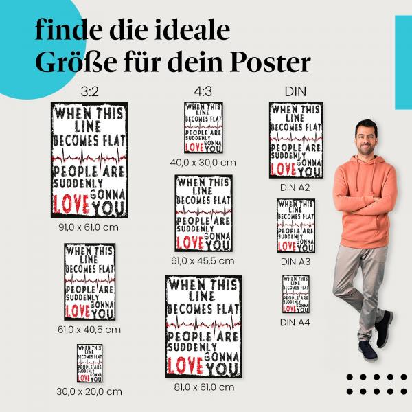 "Sarkastischer Spruch" Poster: Finde deine passende Größe und zeige deinen Humor!